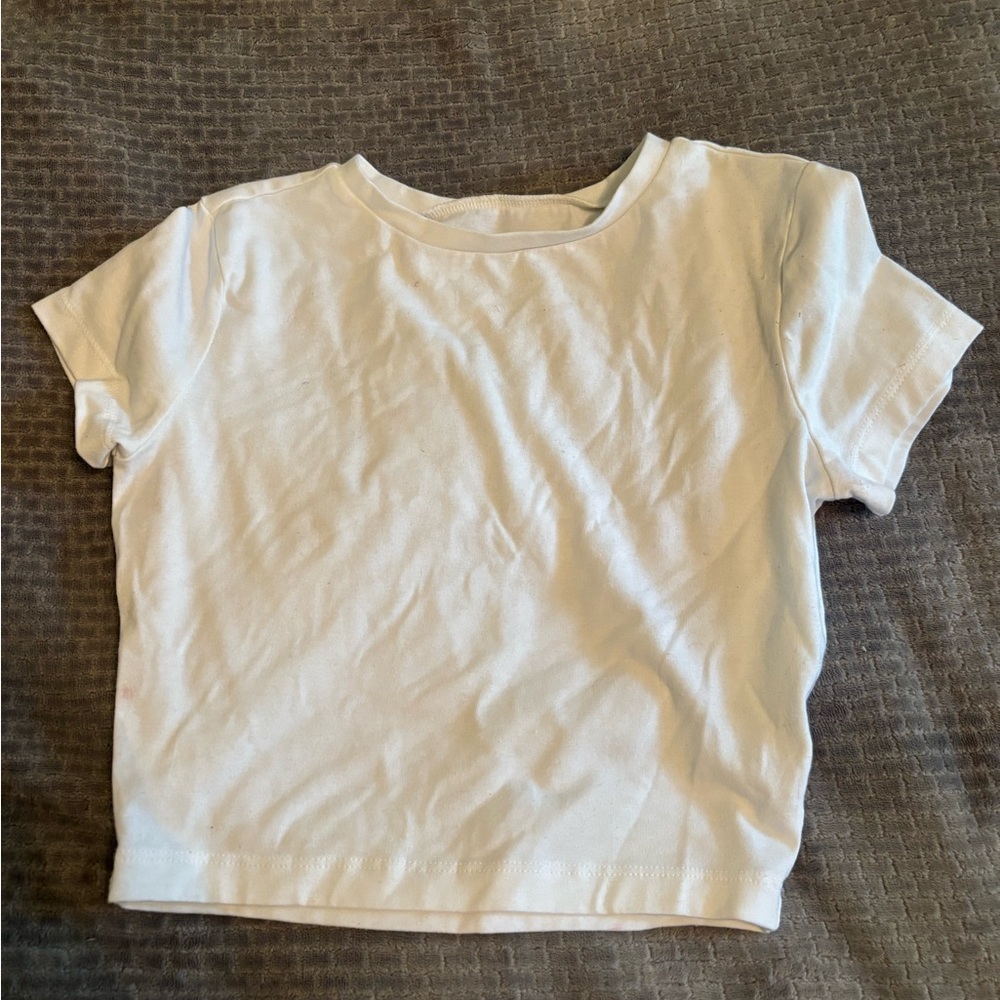 Wild Fable White Cropped Short Sleeve Tee